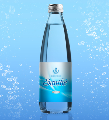 Дизайн этикетки для воды Santhe        