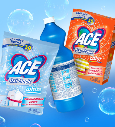 Редизайн упаковки стирального порошка ACE        